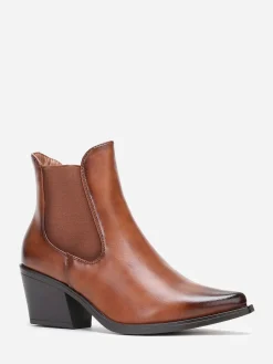 Online La Modeuse Bottines chelsea  à bout pointu Camel