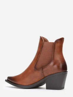 Online La Modeuse Bottines chelsea à bout pointu Camel