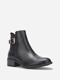 Sale La Modeuse Bottines Chelsea à bride et boucle Noir
