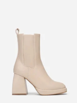 Hot La Modeuse Bottines chelsea à plateforme Beige