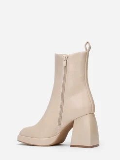 Hot La Modeuse Bottines chelsea à plateforme Beige