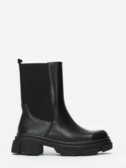 Sale La Modeuse Bottines chelsea à plateforme crantée Noir