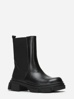 Sale La Modeuse Bottines chelsea à plateforme crantée Noir