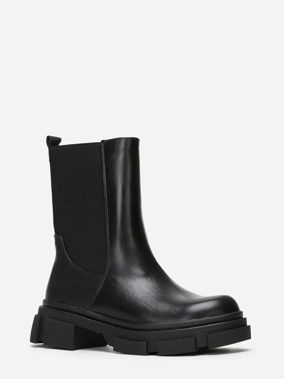 Sale La Modeuse Bottines chelsea à plateforme crantée Noir