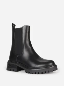 New La Modeuse Bottines chelsea à semelle chunky Noir