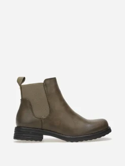La Modeuse Bottines Chelsea à semelle dentelée Vertfoncé