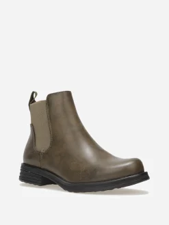 La Modeuse Bottines Chelsea à semelle dentelée Vertfoncé
