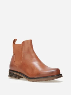 Best La Modeuse Bottines Chelsea à semelle dentelée Camel