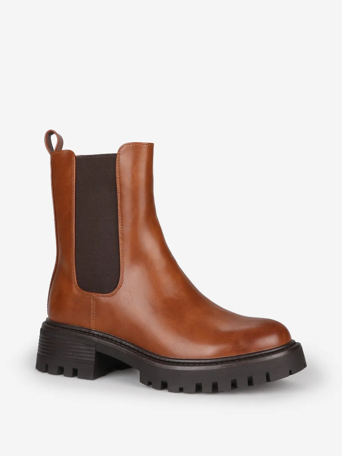 Outlet La Modeuse Bottines chelsea à semelle chunky Camel