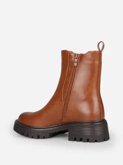 Outlet La Modeuse Bottines chelsea à semelle chunky Camel