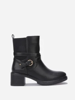 Hot La Modeuse Bottines chelsea à talon et fine bride Noir