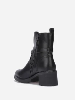 Hot La Modeuse Bottines chelsea à talon et fine bride Noir
