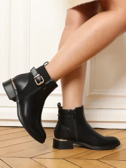 La Modeuse Bottines chelsea avec bride à boucle Noir