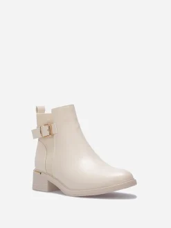 La Modeuse Bottines chelsea avec bride à boucle Beige