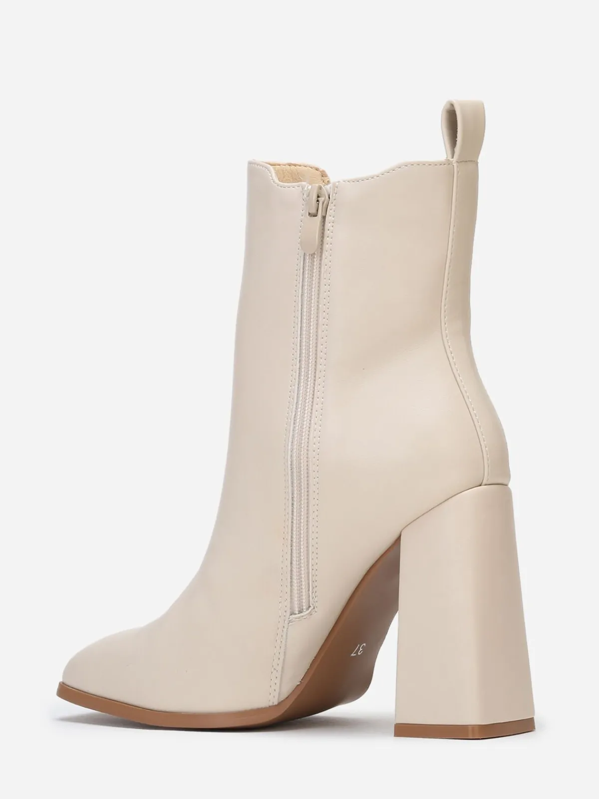 Sale La Modeuse Bottines chelsea carrées à talon Beige