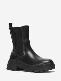 Outlet La Modeuse Bottines chelsea crantées en simili Noir