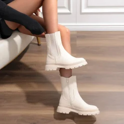 Sale La Modeuse Bottines chelsea de pluie Beige