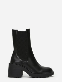 La Modeuse Bottines chelsea effet matelassé Noir