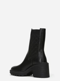 La Modeuse Bottines chelsea effet matelassé Noir