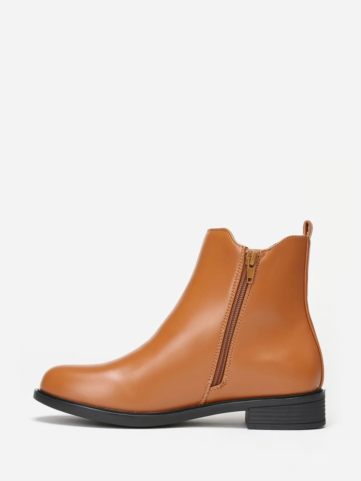 Clearance La Modeuse Bottines chelsea en simili à boucle Camel