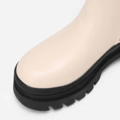 Outlet La Modeuse Bottines chelsea en simili crantées Beige