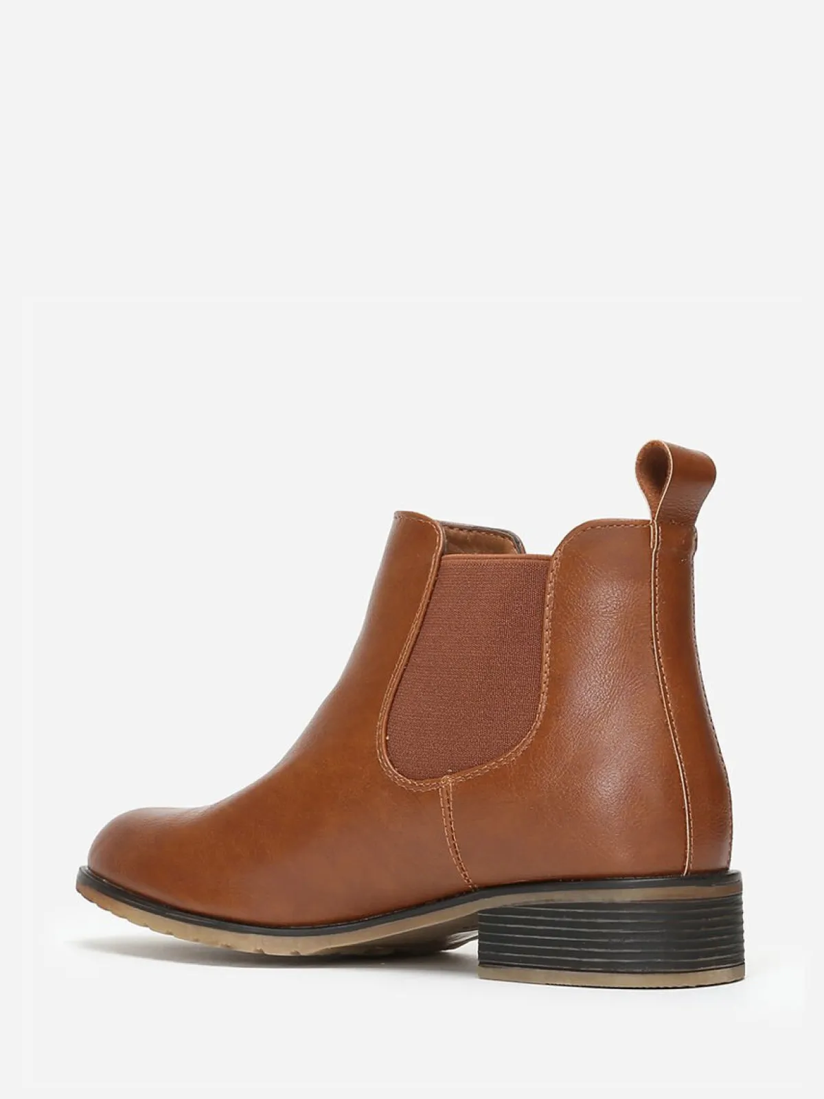 Clearance La Modeuse Bottines chelsea marron en simili à bout rond Camel