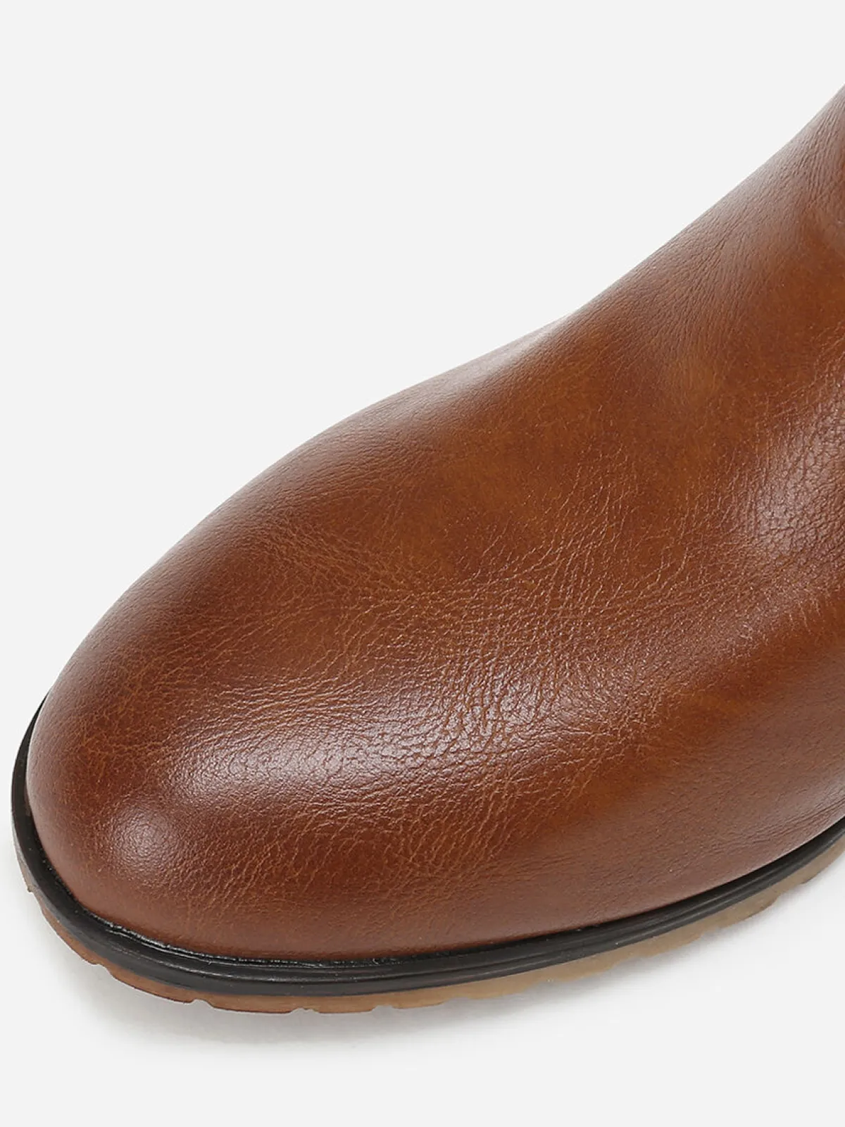 Clearance La Modeuse Bottines chelsea marron en simili à bout rond Camel