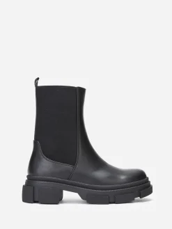 La Modeuse Bottines chelsea stretch et crantées Noir