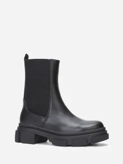 La Modeuse Bottines chelsea stretch et crantées Noir