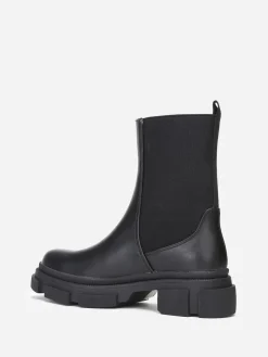La Modeuse Bottines chelsea stretch et crantées Noir