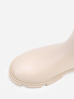 Outlet La Modeuse Bottines chelsea stretch et crantées Beige