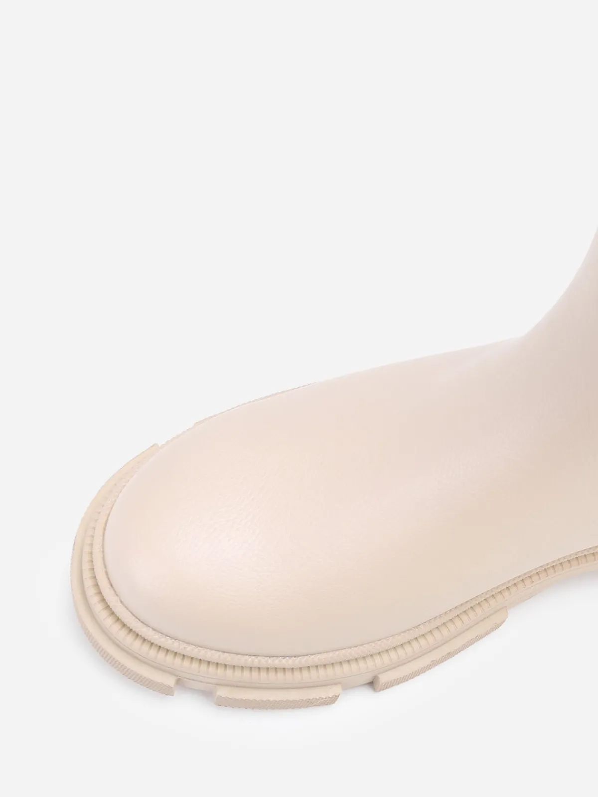 Outlet La Modeuse Bottines chelsea stretch et crantées Beige