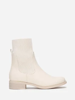 Hot La Modeuse Bottines chelsea style chaussettes Beige