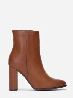 Discount La Modeuse Bottines classiques en simili à talon Camel