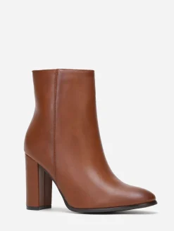 Discount La Modeuse Bottines classiques en simili à talon Camel