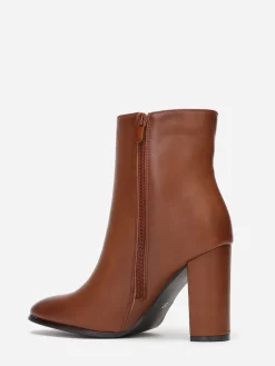 Discount La Modeuse Bottines classiques en simili à talon Camel