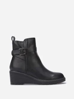 Online La Modeuse Bottines compensées à boucle Noir