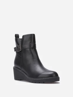 Online La Modeuse Bottines compensées à boucle Noir