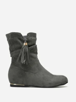 New La Modeuse Bottines compensées à pampilles Gris