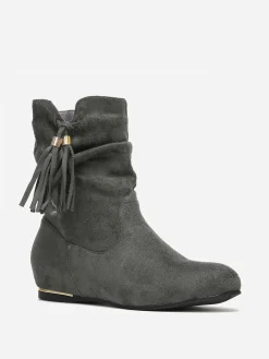 New La Modeuse Bottines compensées  à pampilles Gris