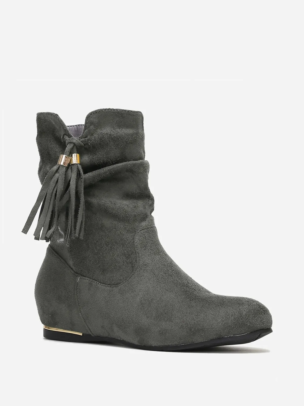New La Modeuse Bottines compensées à pampilles Gris