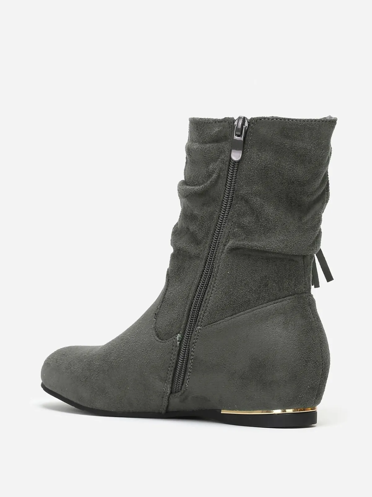 New La Modeuse Bottines compensées à pampilles Gris