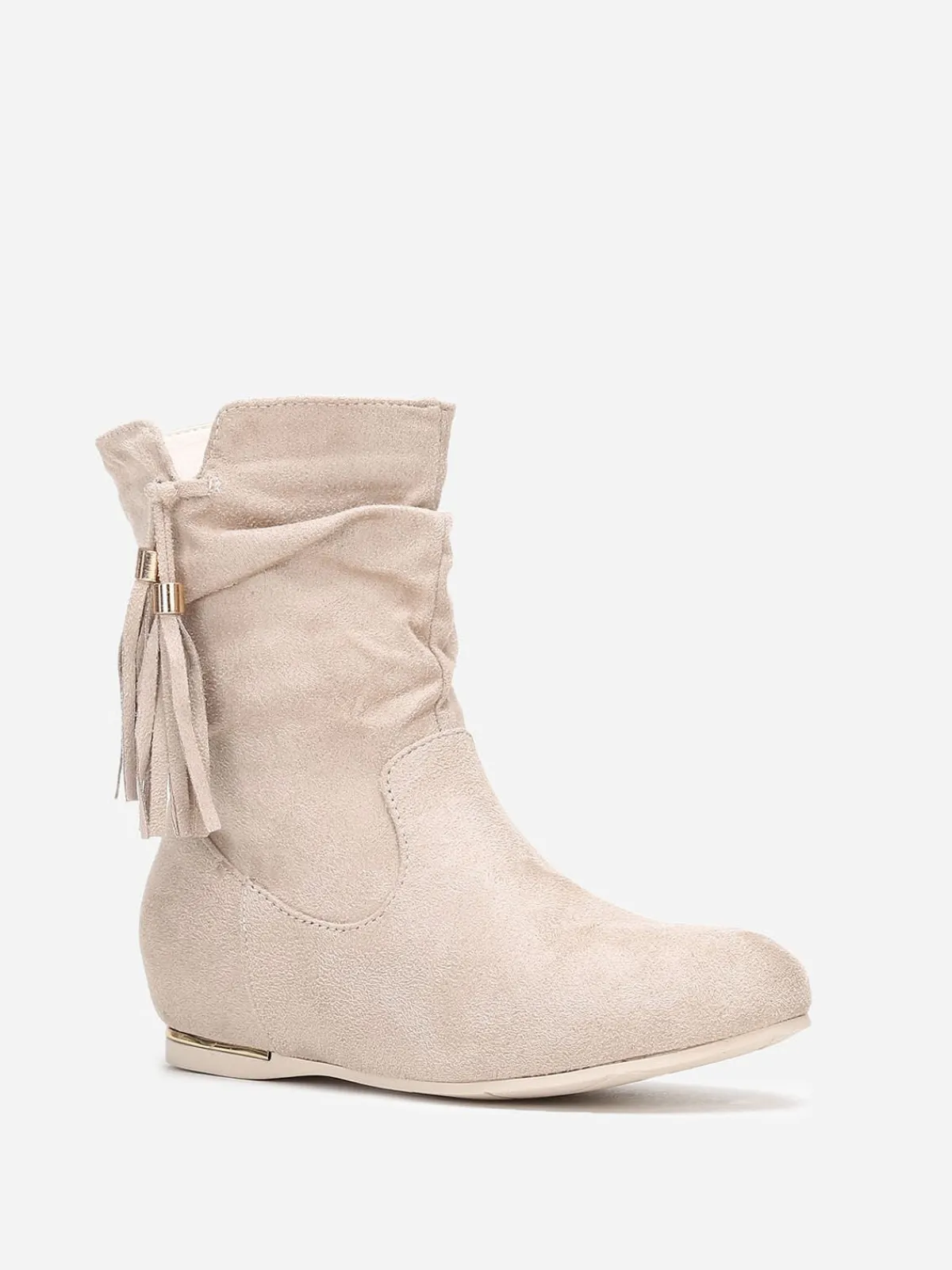 Online La Modeuse Bottines compensées à pampilles Beige