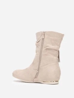 Online La Modeuse Bottines compensées à pampilles Beige