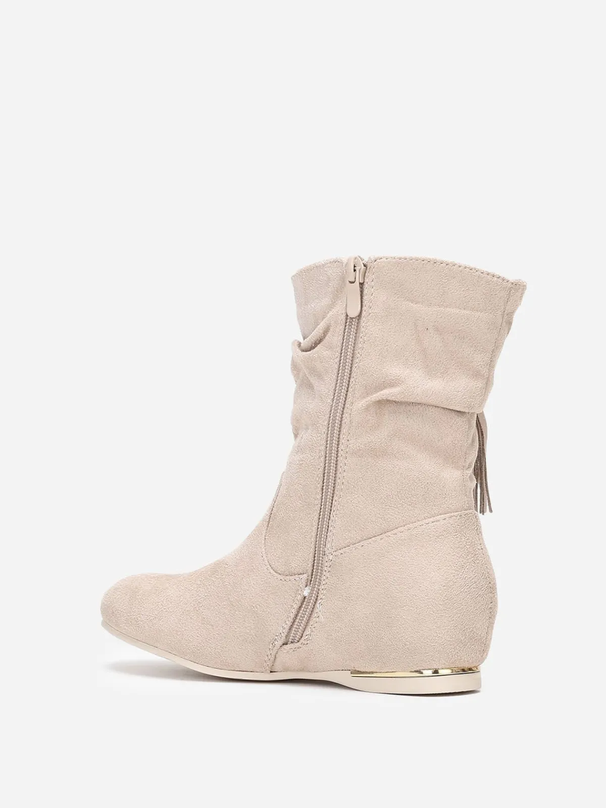 Online La Modeuse Bottines compensées à pampilles Beige