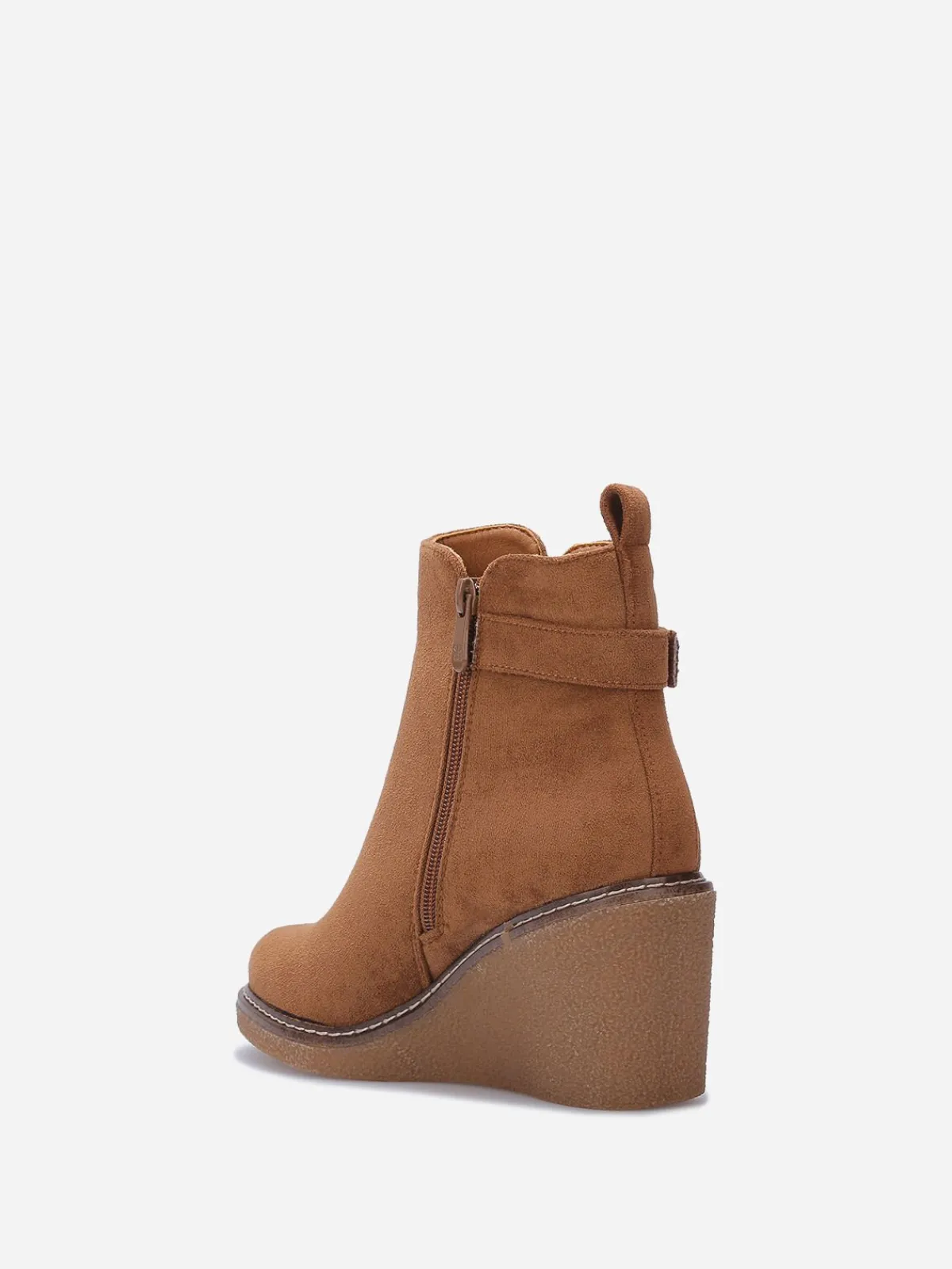Best La Modeuse Bottines compensées en suédine Camel