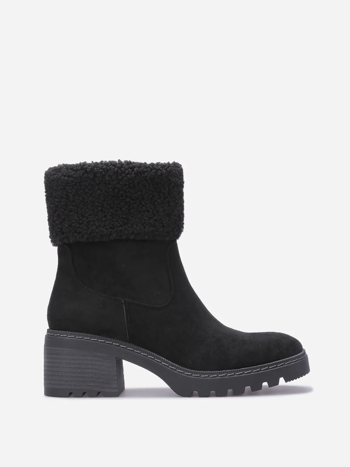 Hot La Modeuse Bottines crantées et fourrées Noir