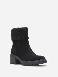 Hot La Modeuse Bottines crantées et fourrées Noir