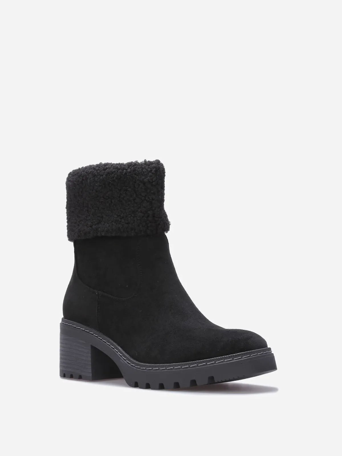 Hot La Modeuse Bottines crantées et fourrées Noir