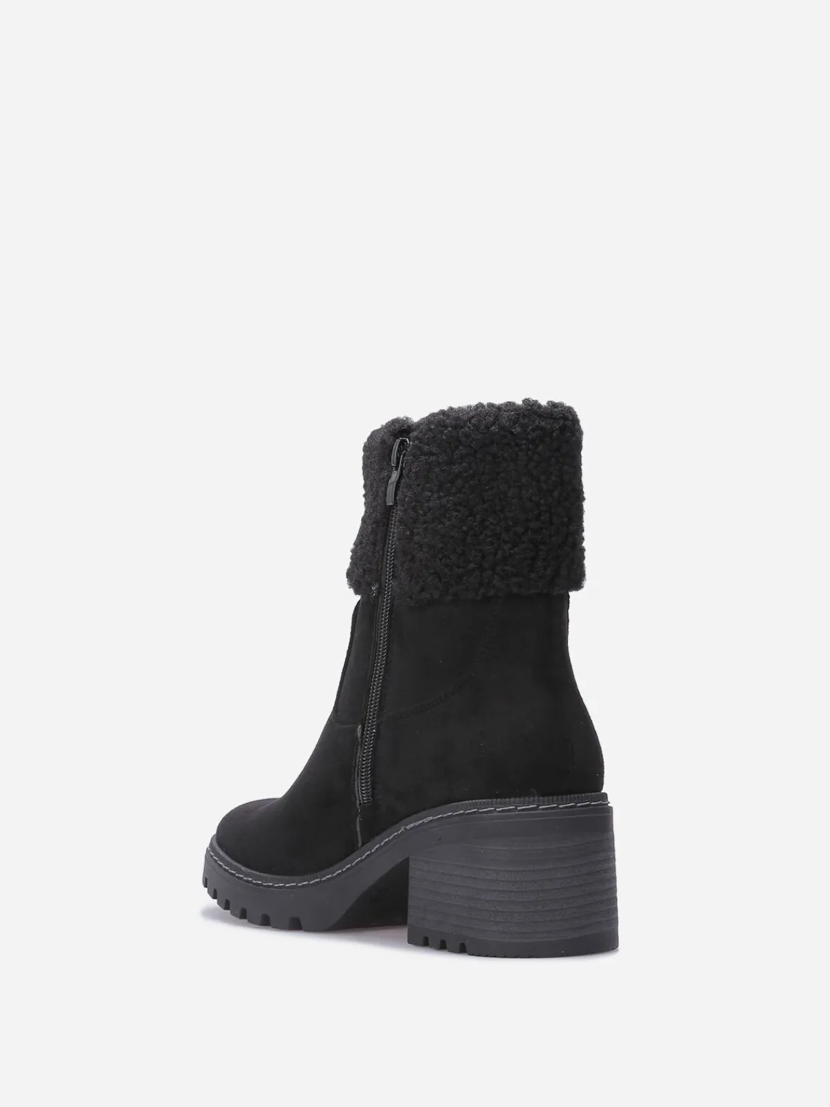 Hot La Modeuse Bottines crantées et fourrées Noir